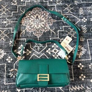 NWT Divina Firenze Green Leather Crossbody Bag Made in Italy